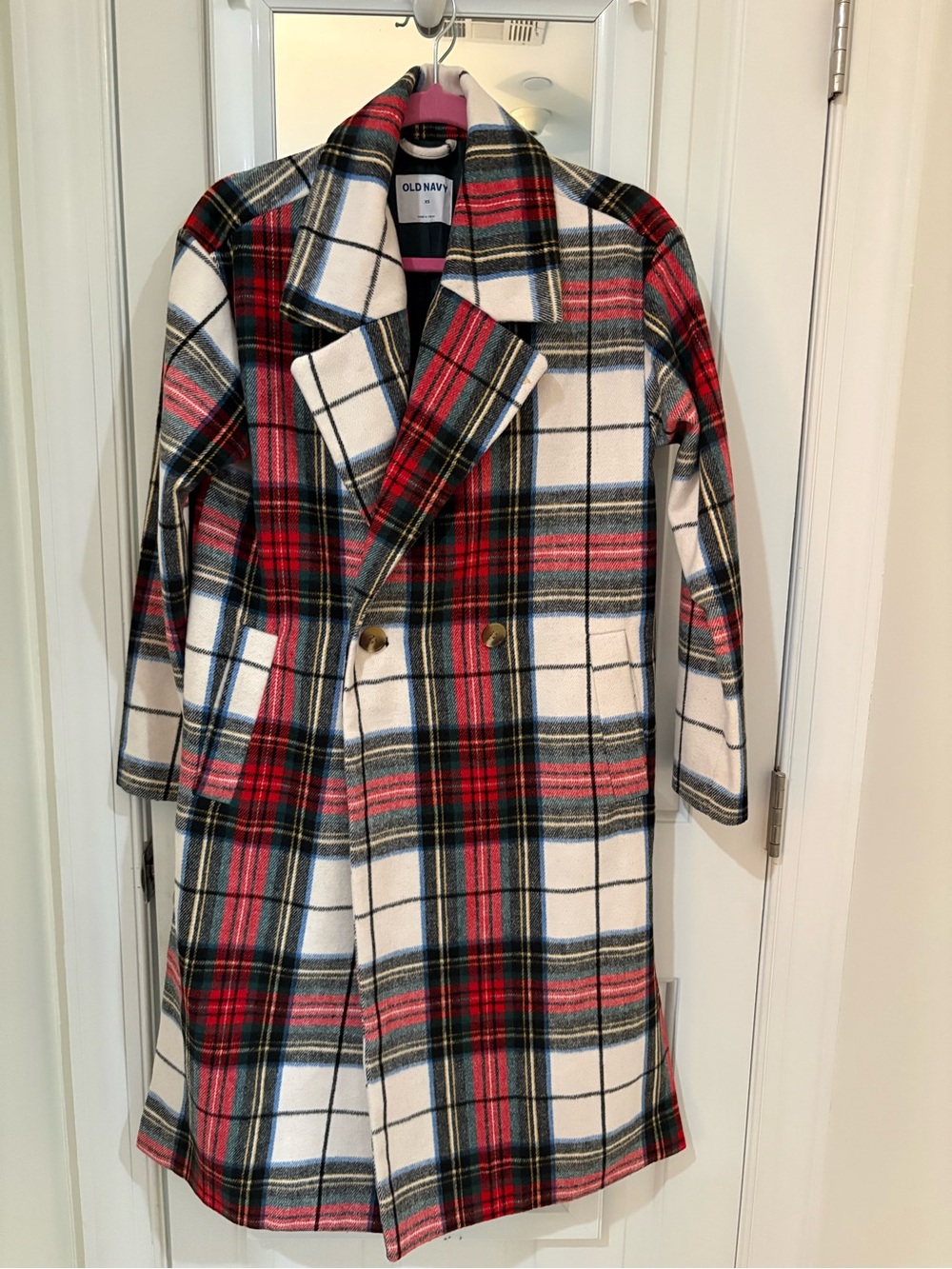 Old Navy Stewart  Plaid  Long Coat